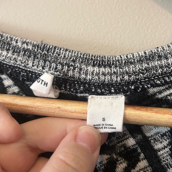 Anthropologie Moth Gray Black Patterned Wool Blend Sweater Dress Size Small - Picture 4 of 7